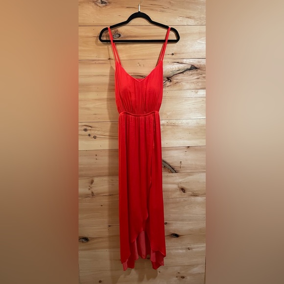 Crinkle Satin Dress in Poppy Red Size XL - Picture 11 of 15